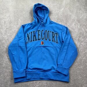 Nike Court Tennis Dri Fit Hoodie Blue Mens L Long Sleeve Athletic Pullover‎